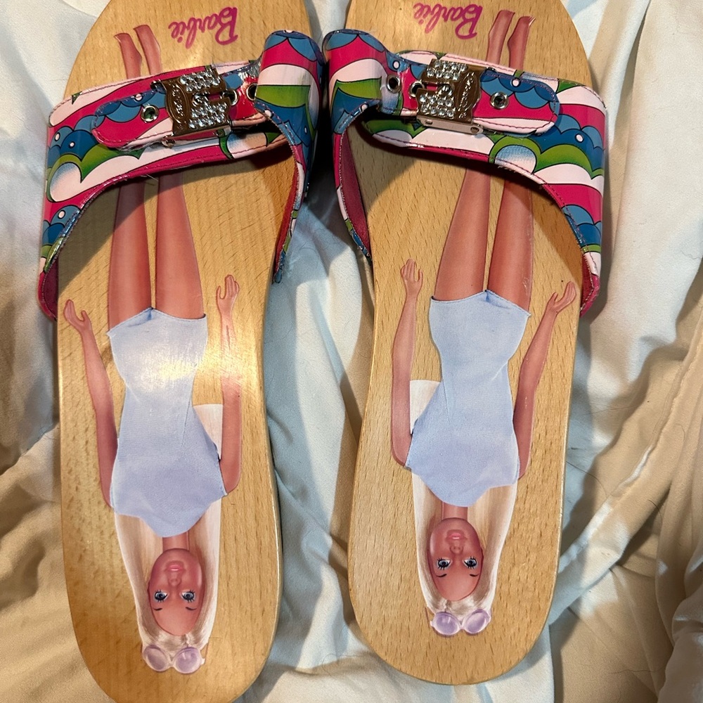 Dr scholls wooden Barbie sandals 2010 size 8-10